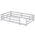 thumbnail image 5 of Jopath Twin Size Floor Bed, Montessori Floor Bed with Fence, Wood Montessori Floor Bed for Kids Girls Boys (Gray), 5 of 9