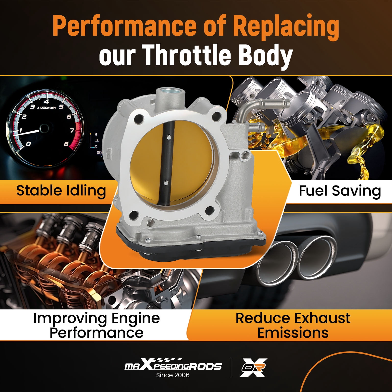 maXpeedingrods Electronic Throttle Body for Infiniti QX56 2011-2013 QX80 2014-2019, for Nissan Armada Nv2500 Nv3500 2018-2019 Titan 2017-2019 Titan XD 2016-2019 5.6L, 161191LA0A 977-324 6E0012 TB1277