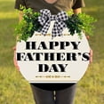 thumbnail image 4 of 12 - Inch Happy Father's Day Wooden Front Door Sign - Rustic Round Wreath Wall Hanger for Porch Decor, Spring and Summer Farmhouse Decoration, Housewarming Gift, 4 of 6