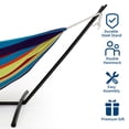 thumbnail image 2 of QinaQin Hamac Double pour 2 Personnes avec Support en Acier Robuste, 450 Lb, Tropical, 2 of 6