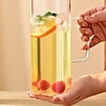 thumbnail image 6 of MMJ Large Glass Water Pitcher 1500ml Heat Resistant with Handle and Lid for Cold Tea Juice 9.65x3.15x3.15in, 6 of 6