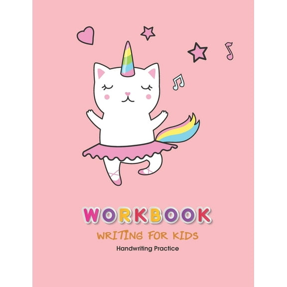 Workbook Writing for kids: Handwriting Practice Book For Kids Writing Page and Coloring Book: Numbers 1-10: For Preschool, Kindergarten, and Kids Ages 3 :8.5x11: 50 pages: Unicorn Dancing Cover (Paper