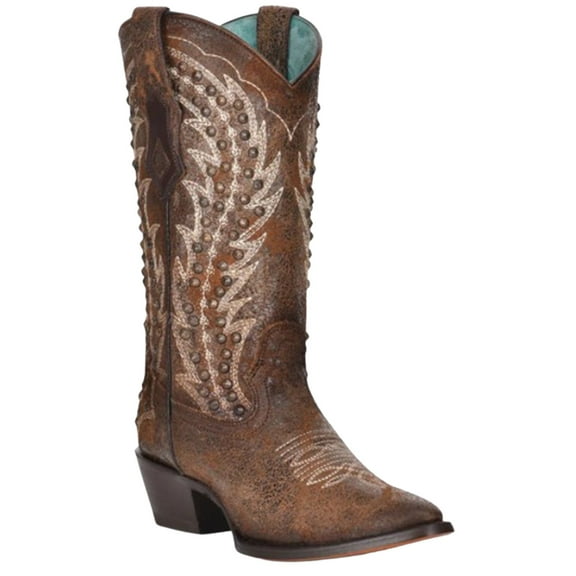 Corral Women's Studded Western Boot Snip Toe Cognac 9 1/2 M US