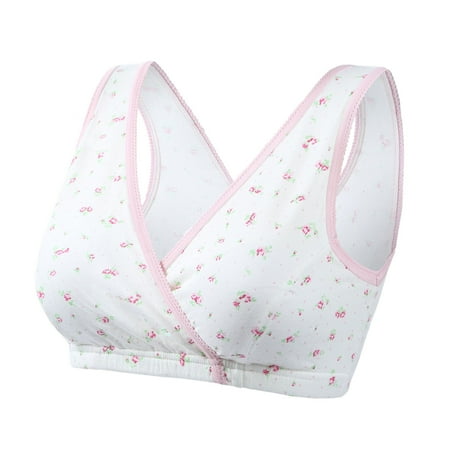 Gnurob Women s Maternity Bras Nursing Bra for Breastfeeding Pregnancy Sleeping/Sleep Brassiere No Underwire Seamless Bralettes Cozy Coton Bralette Clearance Saving White Large