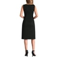 thumbnail image 3 of INSPIRE CHIC Tank Dress for Women's Boat Neck Textured Casual Office Sleeveless Sheath Dress L Black, 3 of 6