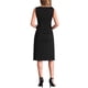 thumbnail image 3 of Vestido sin mangas de corte ajustado para mujer, cuello barco, texturizado, casual, de oficina, color negro, 3 of 6