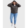 thumbnail image 4 of Hanes Just My Size EcoSmart Women's Full-Zip Fleece Hoodie (Plus ) Slate Heather 3X, 4 of 5