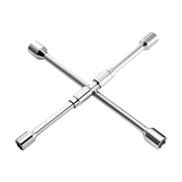 funtasica Generic 4 Way Folding Lug Wrench Chrome Plated Steel Replacement Accessories