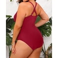 thumbnail image 4 of GFDYREE Women Plus Size One Piece Swimsuits V Neck Tummy Control Bathing Suits Front Cross Swimwear, 4 of 6
