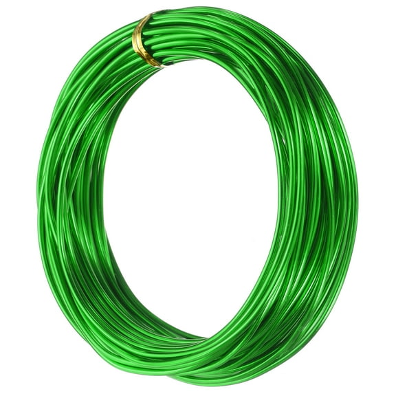 Uxcell 12 Gauge 2mm Aluminum Wire, 32.8 ft(10m) Bendable Metal Wire Jewelry Craft Wire Beading Armature Wire for Jewelry DIY Crafts Wreath Making Sculpting Floral Bonsai Trees, Green