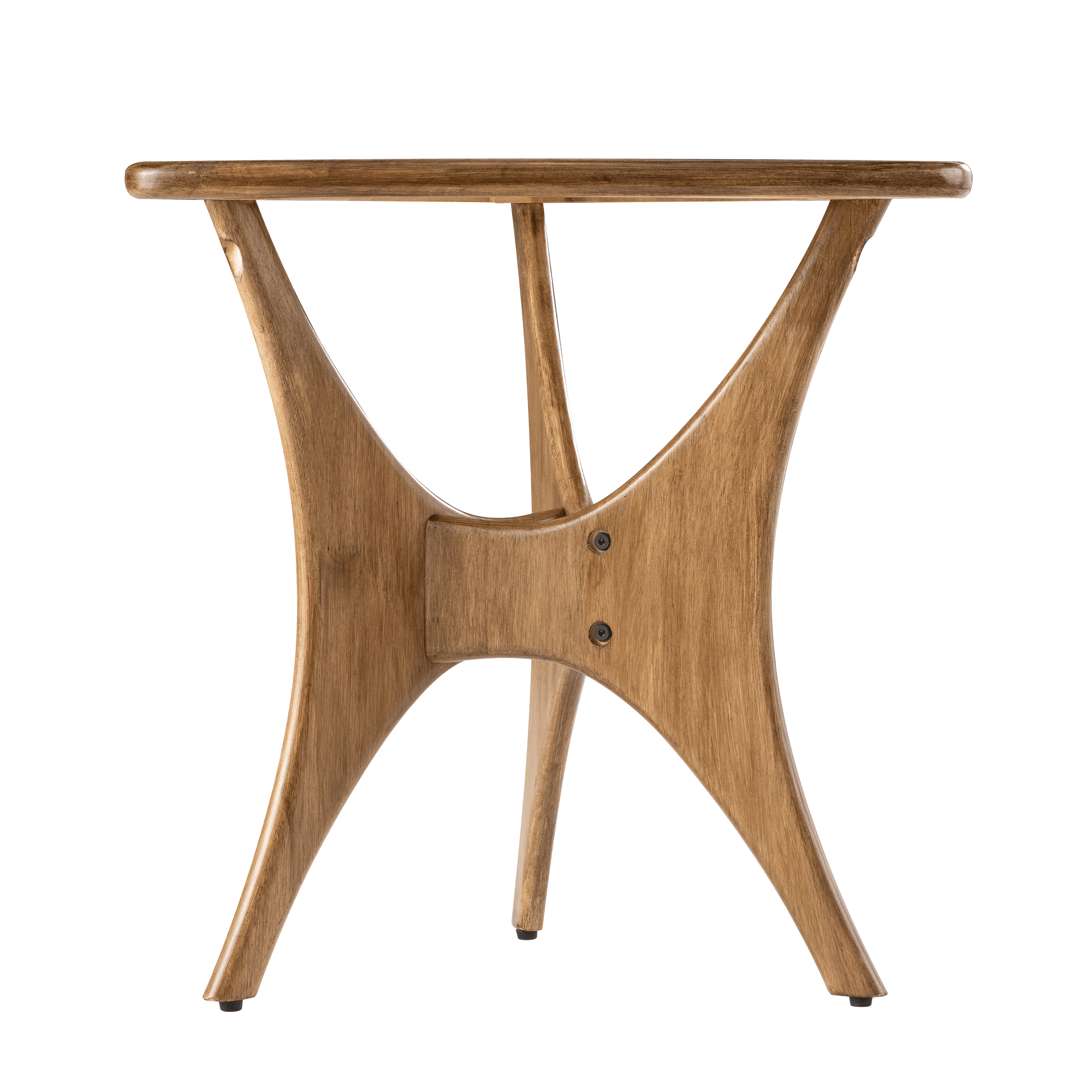 COZAYH Modern Triangle Wood End Table with Cross-Leg Rubberwood Base, Mid-Century Small Accent Side Table for Living Room, Easy Assembly, Natural, Brown