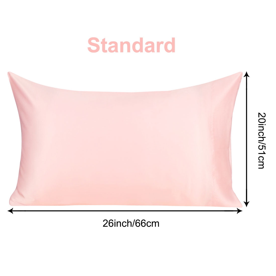 Unique Bargains 2-Pack 19 Momme 100% Silk Pillowcases Pink Standard