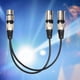 thumbnail image 5 of Cable divisor de micrófono balanceado de 1 XLR hembra a 2 XLR macho de alta resistencia en Y Negro, 5 of 9