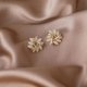 thumbnail image 4 of Pendientes de mujer con diseño de nicho de moda, pequeños y minimalistas, con forma de triángulo geométrico y piedra de ojo de gato, 4 of 5