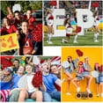 thumbnail image 5 of NOGIS 4 Pcs Pom Poms Cheerleading Spirited Fun Pom Poms Cheer Metallic Foil Handle Cheerleading Poms Cheer Squad Team for Party, Sports Dance Cheer, 30 Grams Weight Each (Red, White), 5 of 7