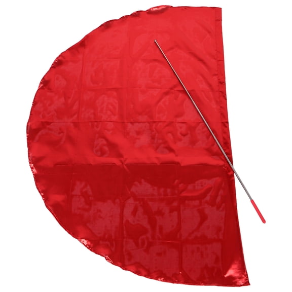 CTIRCHIU Red Semicircle Worship Flag with Stick for ce Performance and Outdoor Decoration