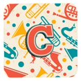 thumbnail image 1 of Carolines Treasures CJ2001-CFC Lettre C Rétro Orange Sarcelle Instruments de Musique Initial Mousse Sous-Verres-Ensemble de 4, 1 of 1