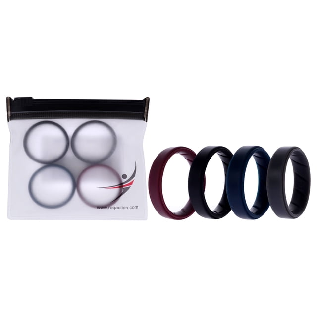 Juego de anillos de boda de silicona BR Step - Basic-Bordo de ROQ para hombre - Anillo de 4 x 14 mm