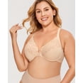 thumbnail image 6 of DELIMIRA Women's Front Closure Plus Size Full Coverage Lace Underwire Racerback Bra, 6 of 7
