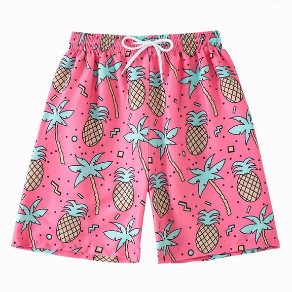 TOWED22 Boys Swim Trunks Toddler Swim Shorts Little Boys Bathing Suit Swimsuit Swimwear Pink,9-10 Y