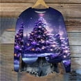 thumbnail image 7 of Feancey Christmas Tree Sweatshirts for Women Novelty Xmas Graphic Crewneck Pullover Holiday Casual Loose Fit Long Sleeve Tunic Sweatshirt Tops Purple L, 7 of 7