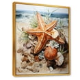 thumbnail image 2 of Designart "Serenade of Tropical Starfish on the Beach II" Coastal Framed Wall Art - Coastal Yellow Coastal Tropical Bedroom Framed Canvas Wall Art, 2 of 6
