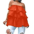 thumbnail image 1 of Timegard Womens Tank Top Strapless Ruffle Loose Lightweight Solid Color Casual Tube Top Summer Fashion, 1 of 5