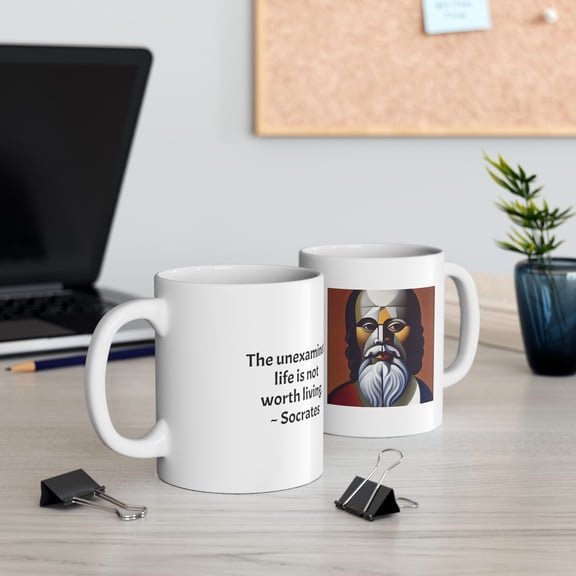 Unique Socrates Mug - Embrace Wisdom with this, Ceramic Mug 11oz