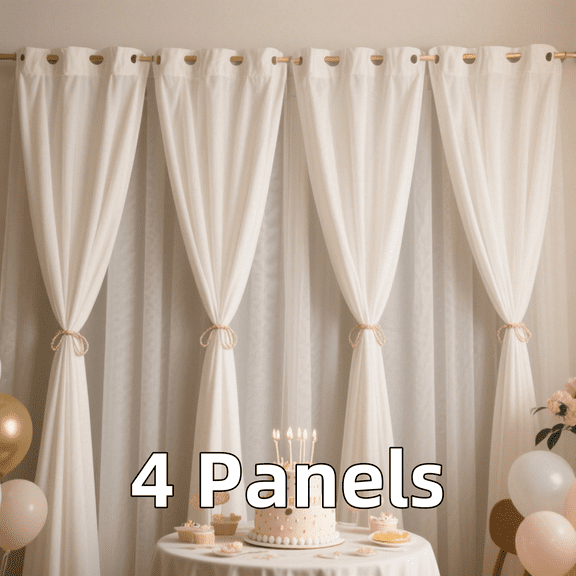 Velvet Curtains with Grommet, Thermal Insulated Super Soft Privacy Noise Reducing Light Filtering Velvet Curtains for Birthday, 4 Panels