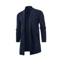 thumbnail image 2 of Liacowi Men Cardigan Sweaters Solid Color Shawl Collar Long Sleeve Knitted Long Cardigan Fall Cual Drape Cape for Streetwear, 2 of 5