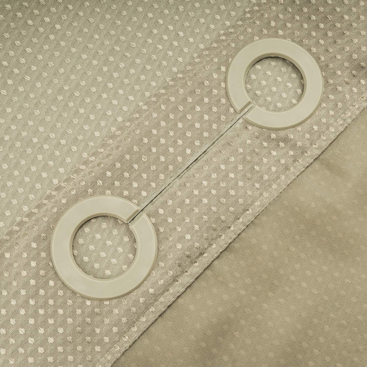 Zrodlmo No Hook Fabric Shower Curtain with Snap Lining, Waffle Waterproof and Mildew Resistant Bathroom Curtain, 72" x 74", Khaki