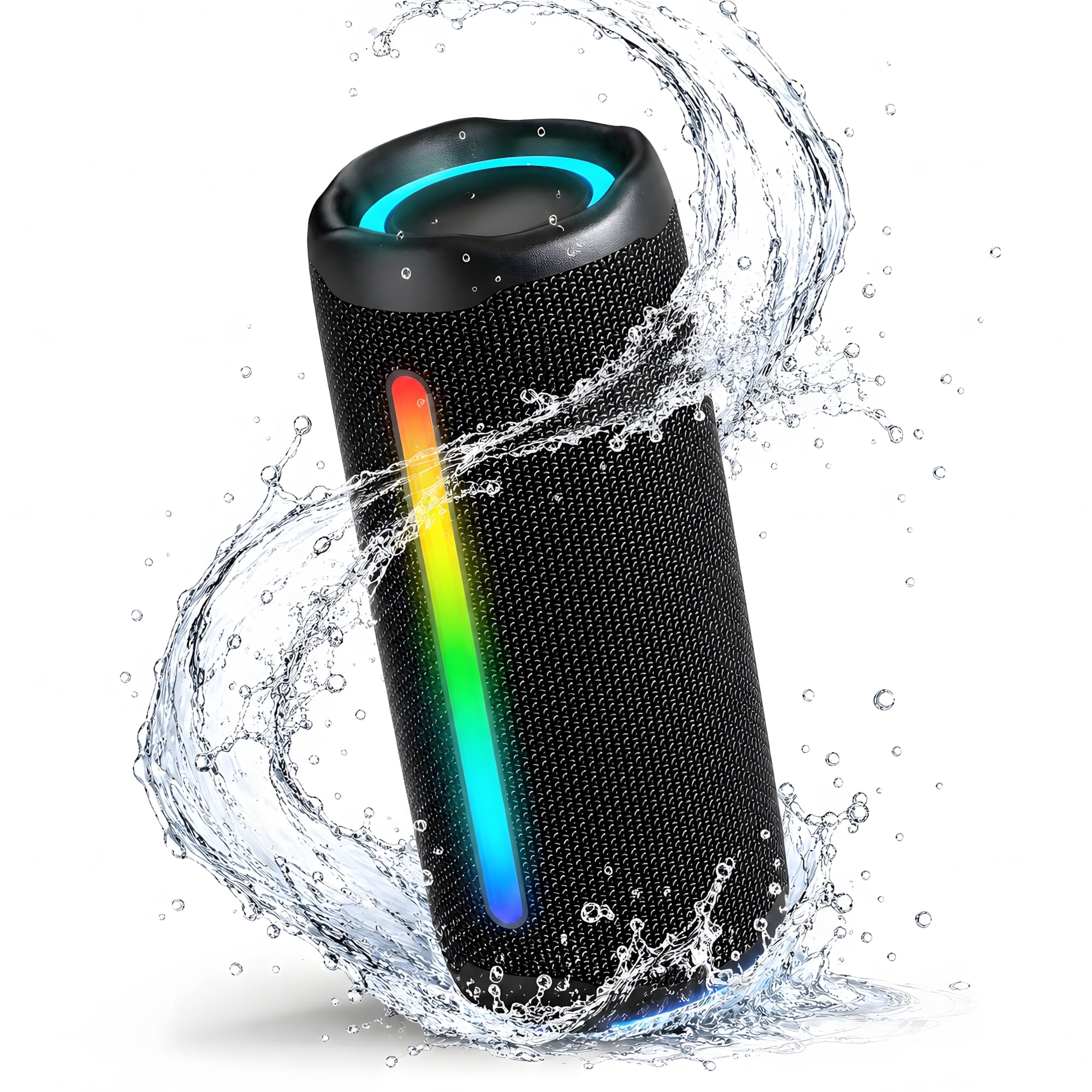 VOLIVO Portable Bluetooth Speaker IPX5 Waterproof, 30W Deep Bass, Wireless Tws Pairing, LED Lights, 24H Playtime for Outdoor/Party/Travel/Gifts