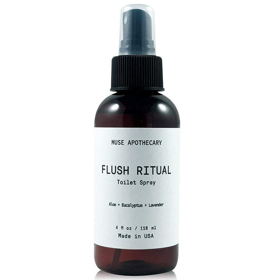 Muse Apothecary Flush Ritual - Aromatic & Refreshing Toilet Spray, Use Before You Go, 4 oz, Infused with Natural Essential Oils - Aloe Eucalyptus Lavender