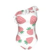thumbnail image 4 of Yiaed Strawberry Print Women One Piece Swimsuits Tummy Control One Shoulder Bathing Suits Pattern Ruffle Swimwear-XX-Large, 4 of 8