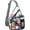Black&White, variant on Clear Sling Bag, Clear Bag Stadium Approved, Transparent Shoulder Crossbody Backpack for School
