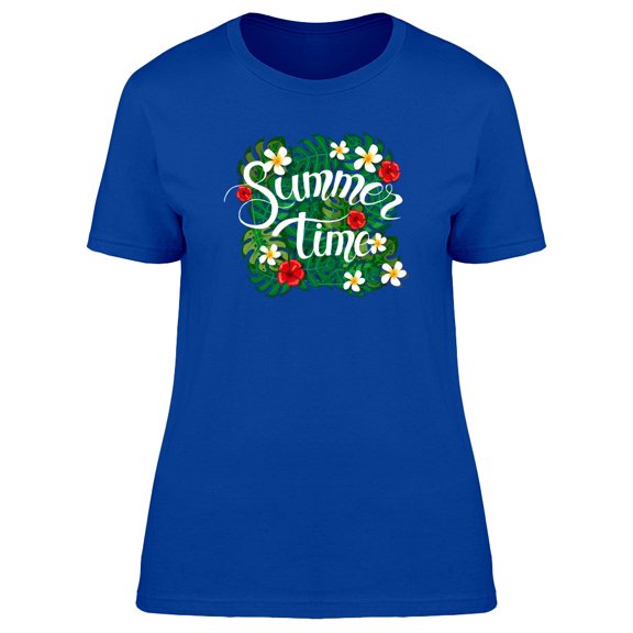 Summer Time Tropical Flowers Tee Women's -Image by Shutterstock