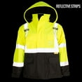 thumbnail image 6 of Men's Ansi Class 3 High Visibility Safety Bomber Jacket With Zipper, PVC Pocket, Black Bottom,Lime/J8512-5XL, 6 of 7