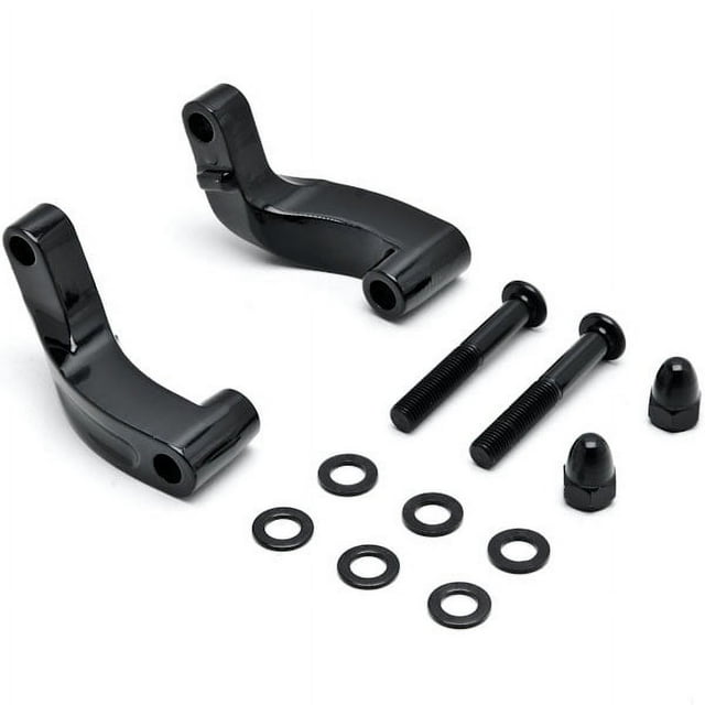 Krator Black Mirror Relocation Extension Adapter Kit Compatible with Harley Davidson Softail Rocker FXCW 2008-2009