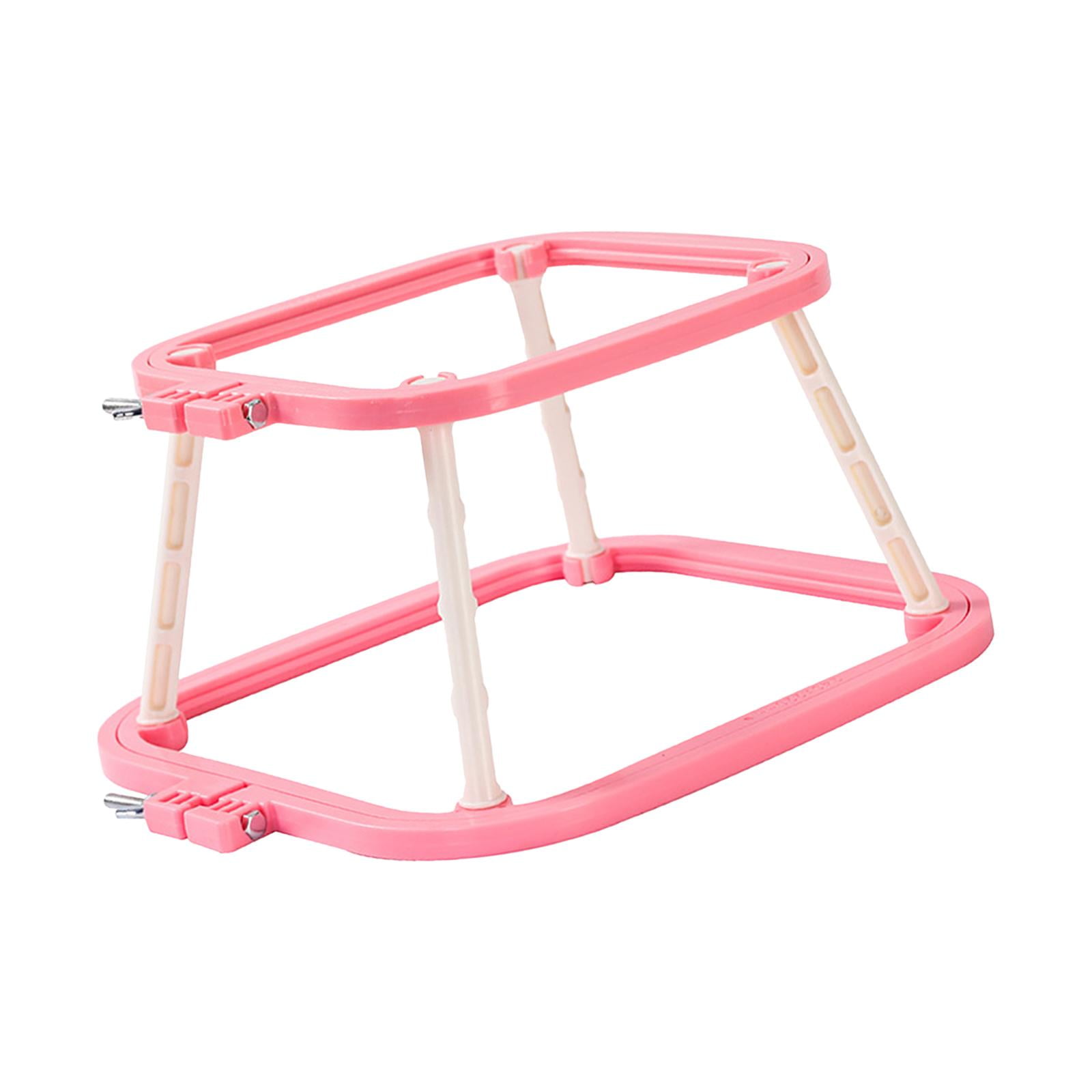 perfeclan Cross Stitch Rack Embroidery Frame Lap Stand Double Layer Art Crafts Stitching DIY Hands Embroidery Hoop Desktop red