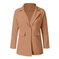 thumbnail image 4 of tklpehg Blazer Jackets for Women Long Sleeve Lapel Fashion Autumn Winter Long Sleeve Solid Blouse Bow-Knot Sweater Tops Khaki M, 4 of 6