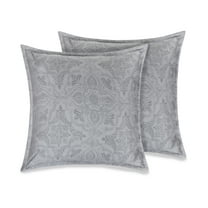 Delara GOTS Certified 100% Organic Cotton 2 Inch Flange Euro Sham Set of 2, 26"X26", Gilliam