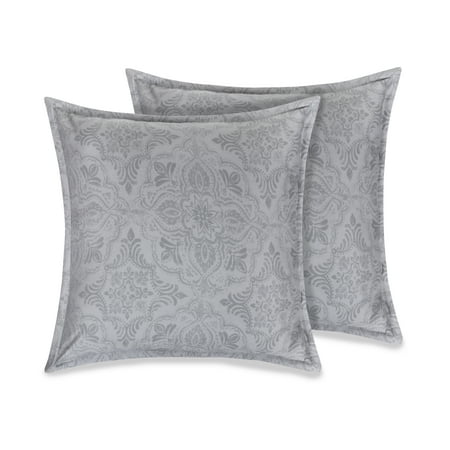 Delara GOTS Certified 100% Organic Cotton 2 Inch Flange Euro Sham Set of 2, 26"X26", Gilliam