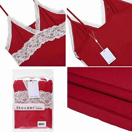 

Women S Sleepwear Women S Sexy Pajamas Set Satin Pajamas 2 Piece With Lace Top And Shorts Womens Sleepwear Polyester Red L