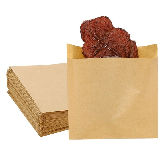 Uxcell 4.72x4.72 Inch Paper Sandwich Bags, 100 Pcs Pastry Bag Small Pastry Bags for Bakery Treats Light Brown