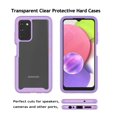 thumbnail image 3 of Sturdy Clear Case for Samsung Galaxy A02S 5G / Galaxy A03S 5G, Tekcoo Full Body Heavy Duty Protection Tempered Glass Screen Protector Shockproof Rugged Case Cover -Purple, 3 of 11
