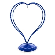 Double Wire Heart Twisted Blue Painted Metal Ornament Display Stand 7.8 Inches