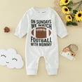 thumbnail image 2 of XUNHAO Baby Boys Girls Cotton Football Rugby Printed Autumn Long Sleeve Romper Sweatshirt Jumpsuit Cute Clothes Toddler Unique Outwear, 2 of 7
