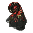 thumbnail image 2 of INSPIRE CHIC Women's Scarf Chiffon Sunscreen Swimwear Long Floral Wrap Shawls Black, 2 of 7