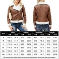 thumbnail image 2 of Chaqueta Biker Moto Jacket Shacket Coat Mujer Abrigos de cuero polar para exteriores Ygjytge Café T XXL para Mujer, 2 of 9