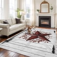 thumbnail image 2 of Large Area Rugs for Living Room Bedroom, Texas Star Retro 8'x10' Rug Washable Carpet Runner Indoor Outdoor, Vintage Red Wooden Berry Non Slip Floor Mats Rug for Kitchen, Patio, 2 of 8
